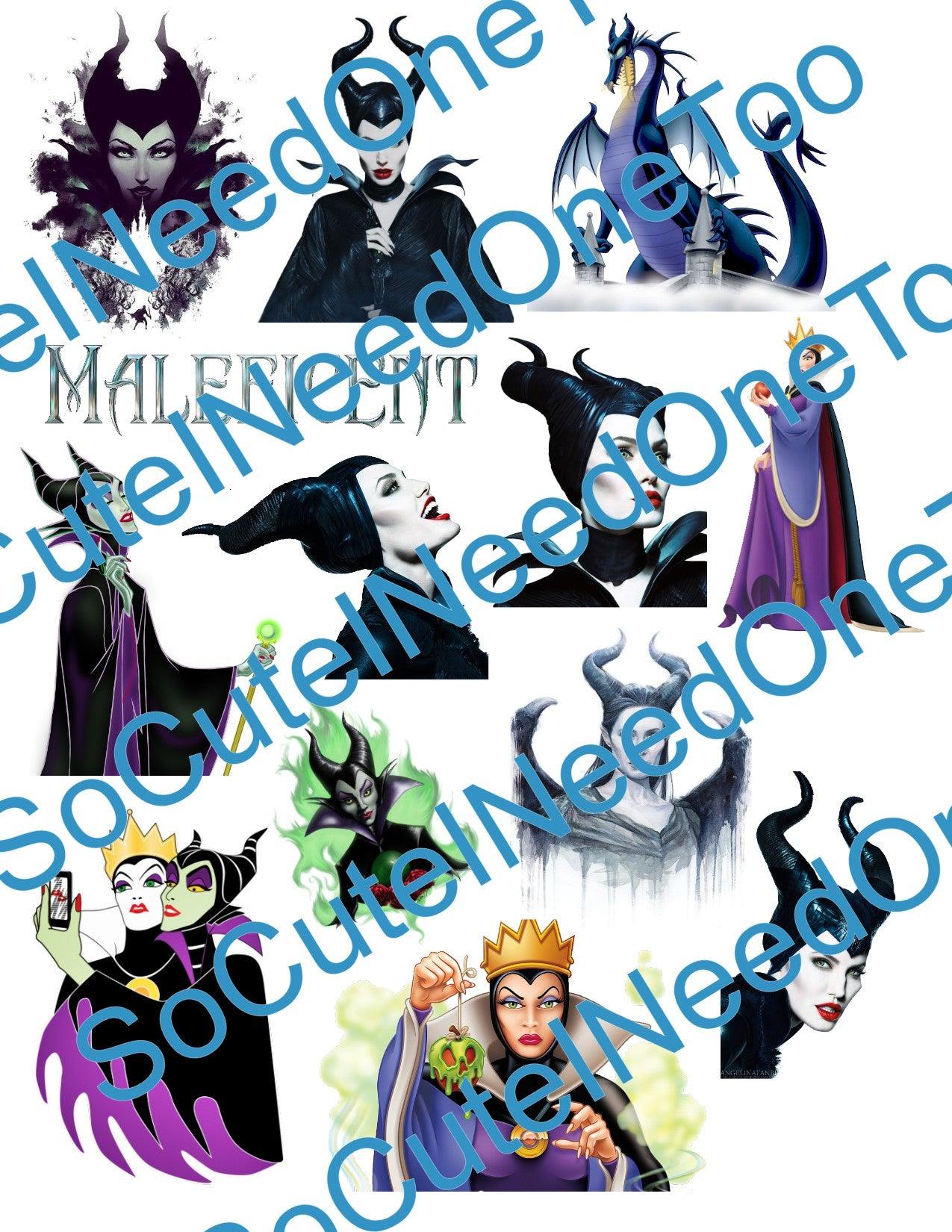 Maleficent #1 on Clear/White Waterslide Paper - Ready To Use - SoCuteINeedOneToo