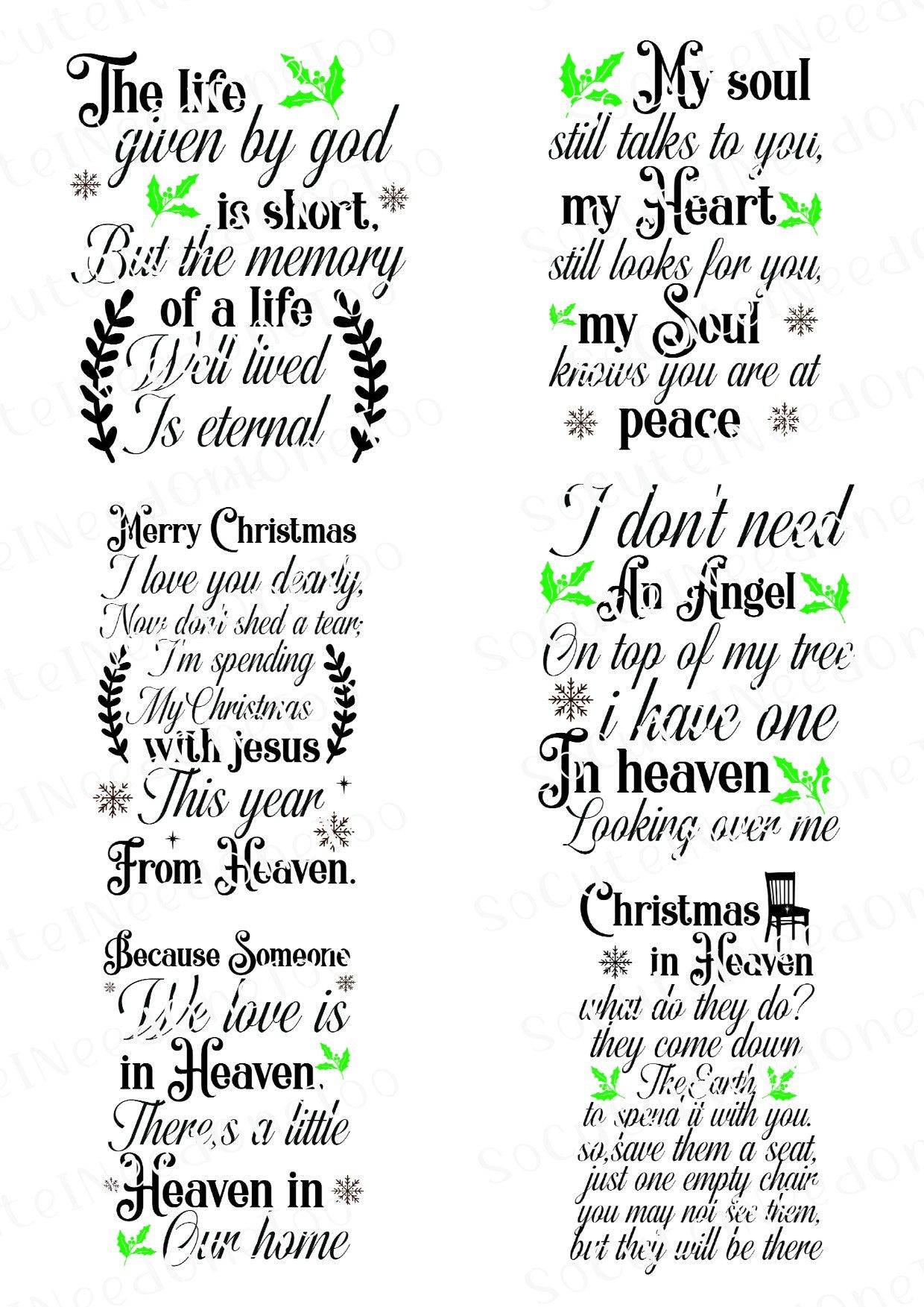Memorial Album Waterslide Decals - SoCuteINeedOneToo