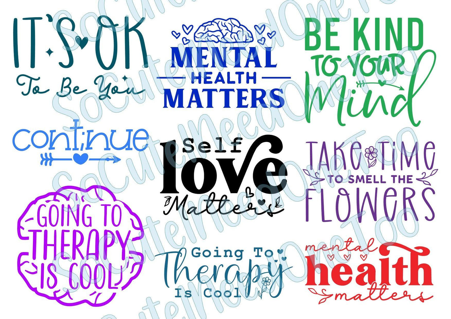Mental Health #2 on Clear/ White Waterslide Paper Ready To Use - SoCuteINeedOneToo