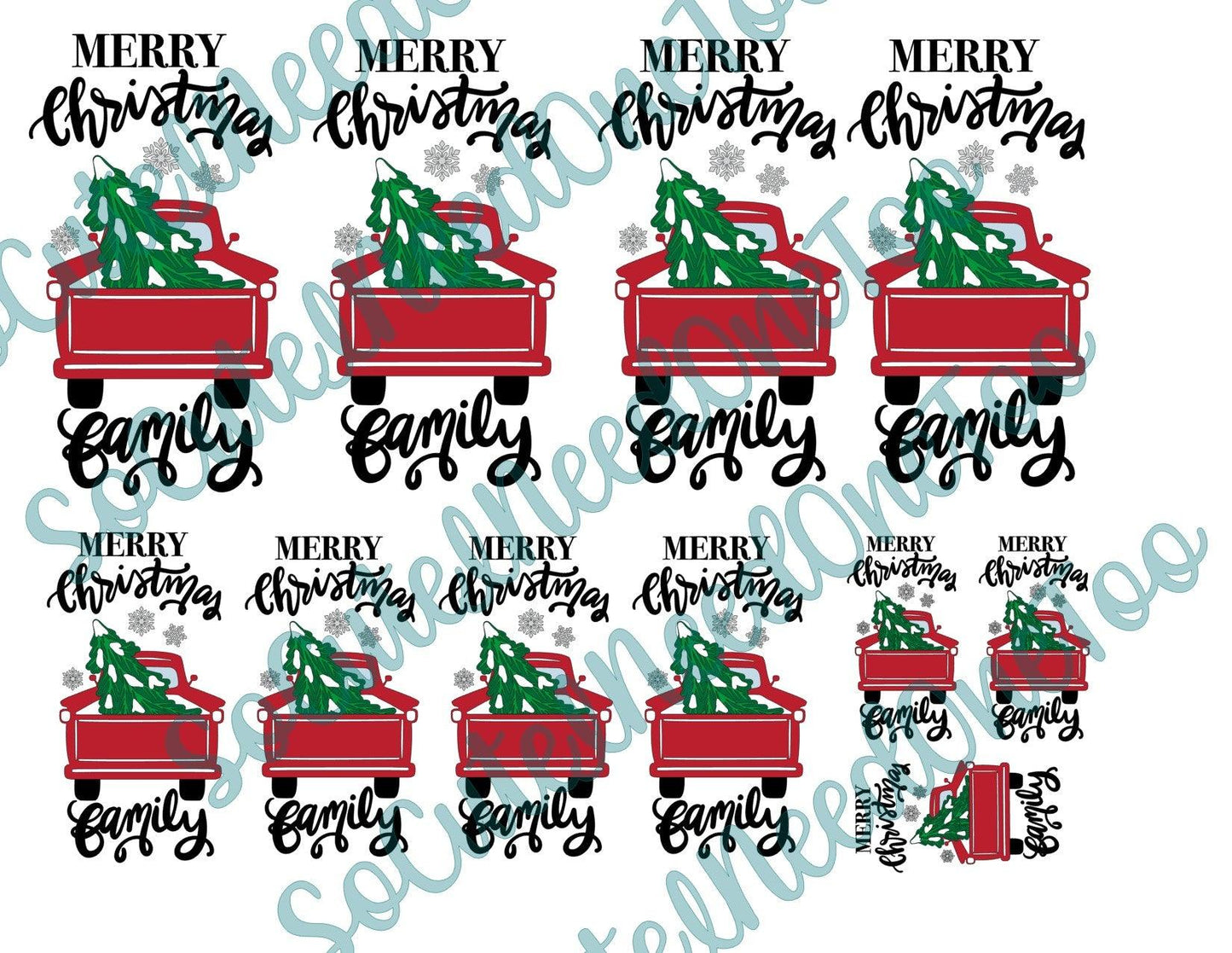 Merry XMAS Truck on Clear/White Waterslide Paper Ready To Use - SoCuteINeedOneToo