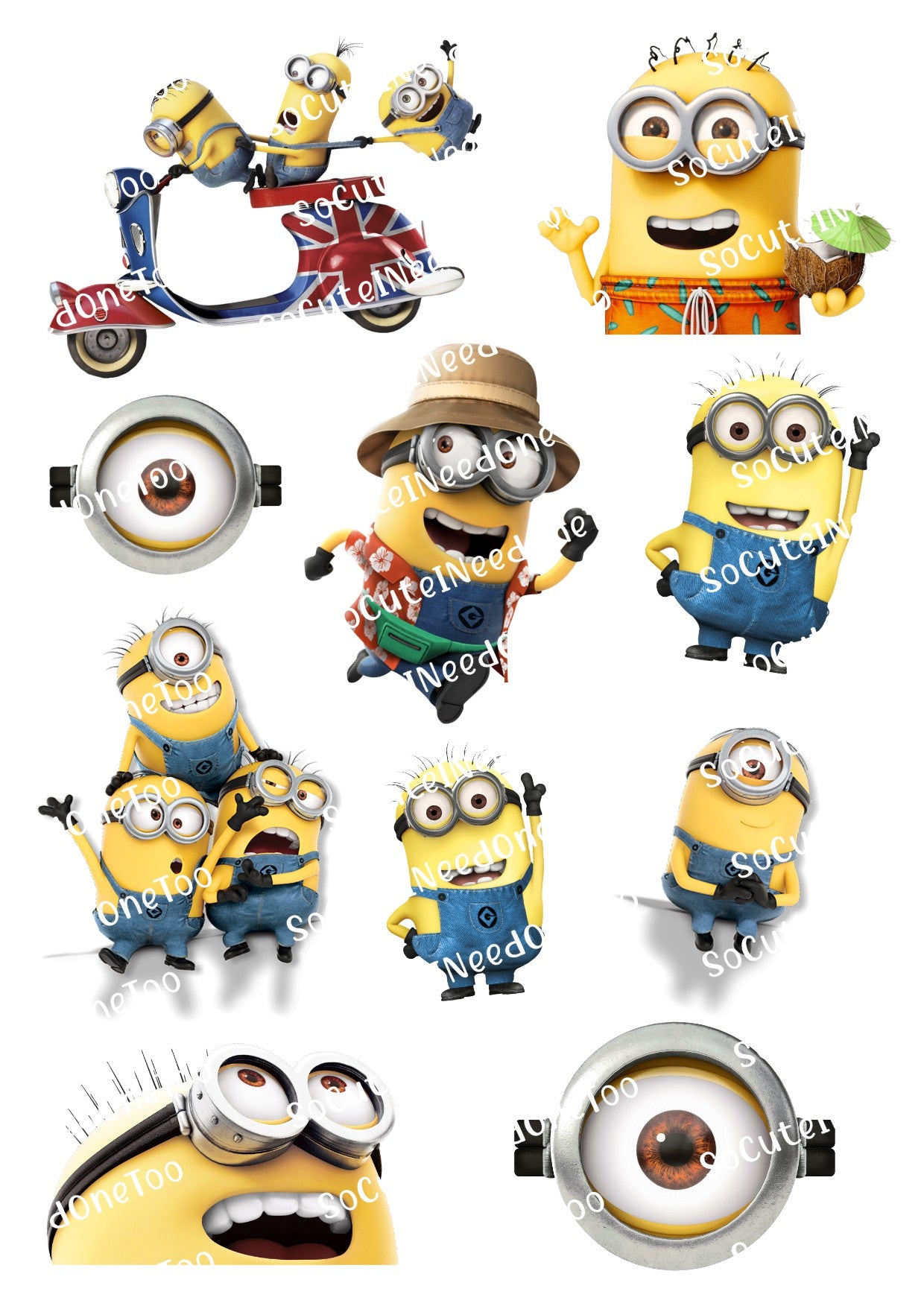 Minion #1 On Clear/White Waterslide Paper Ready To Use - SoCuteINeedOneToo