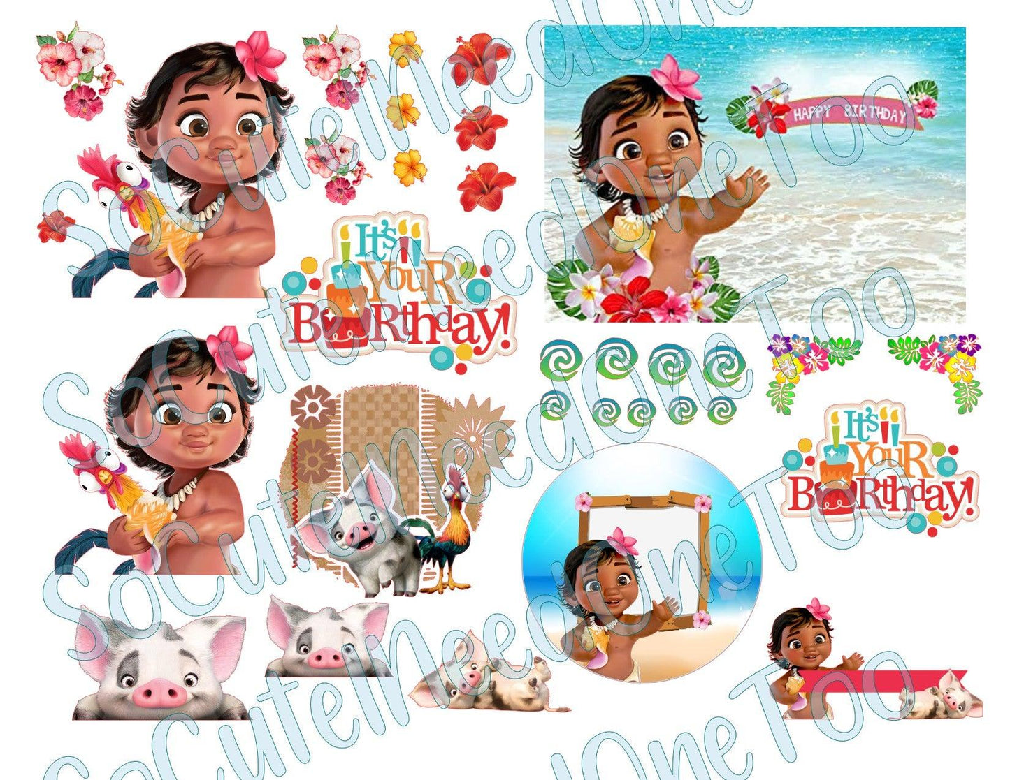 Moana Baby Birthday Decals - SoCuteINeedOneToo