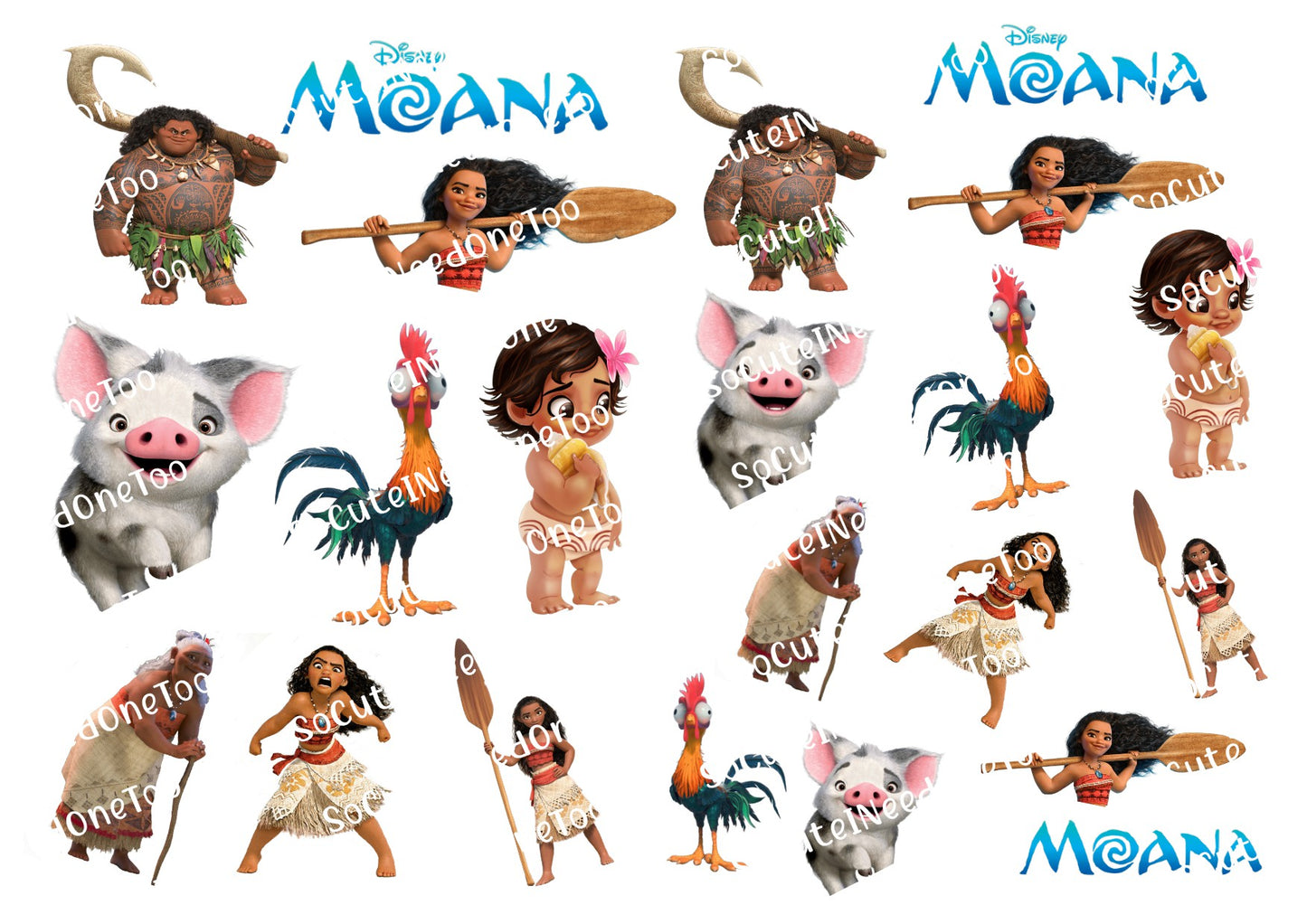 Moana SMALLER IMAGES FOR KIDS Decals - SoCuteINeedOneToo