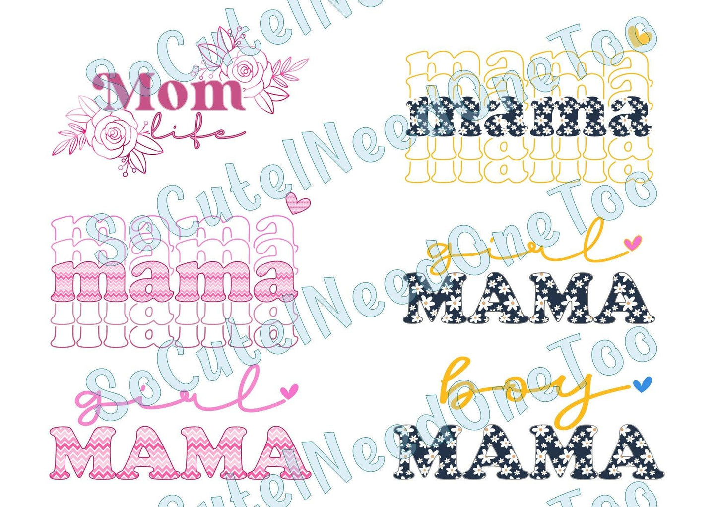 Moma & Moma's Boy Collection Waterslide Decals - SoCuteINeedOneToo