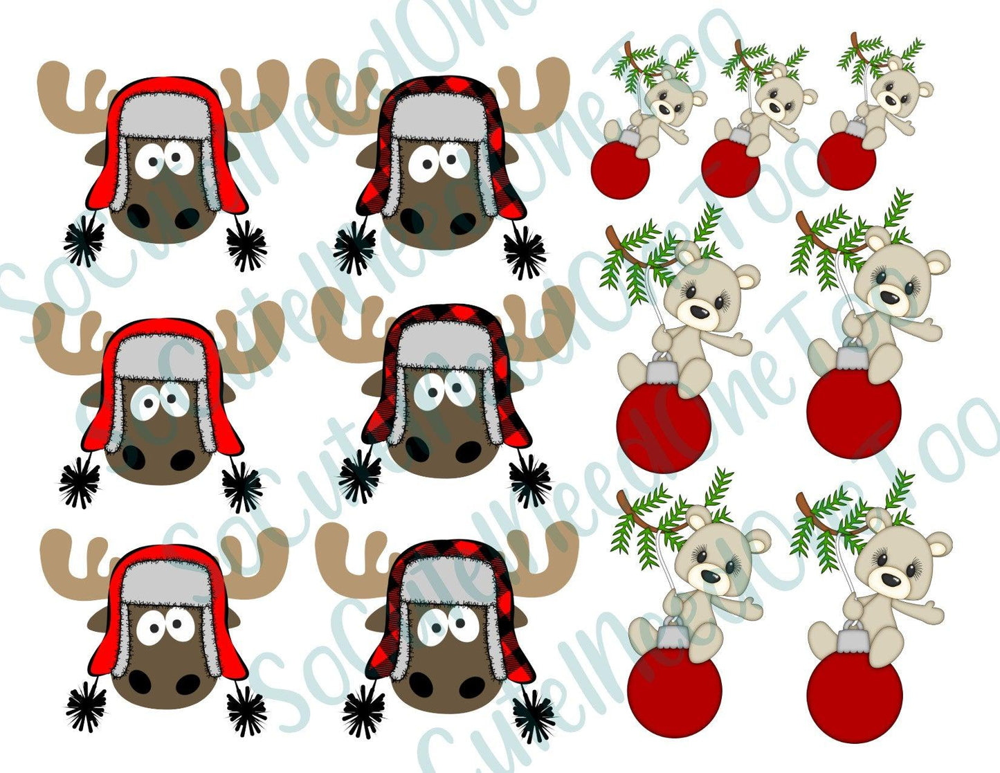 Moose Bomber - Christmas Waterslide Paper - SoCuteINeedOneToo