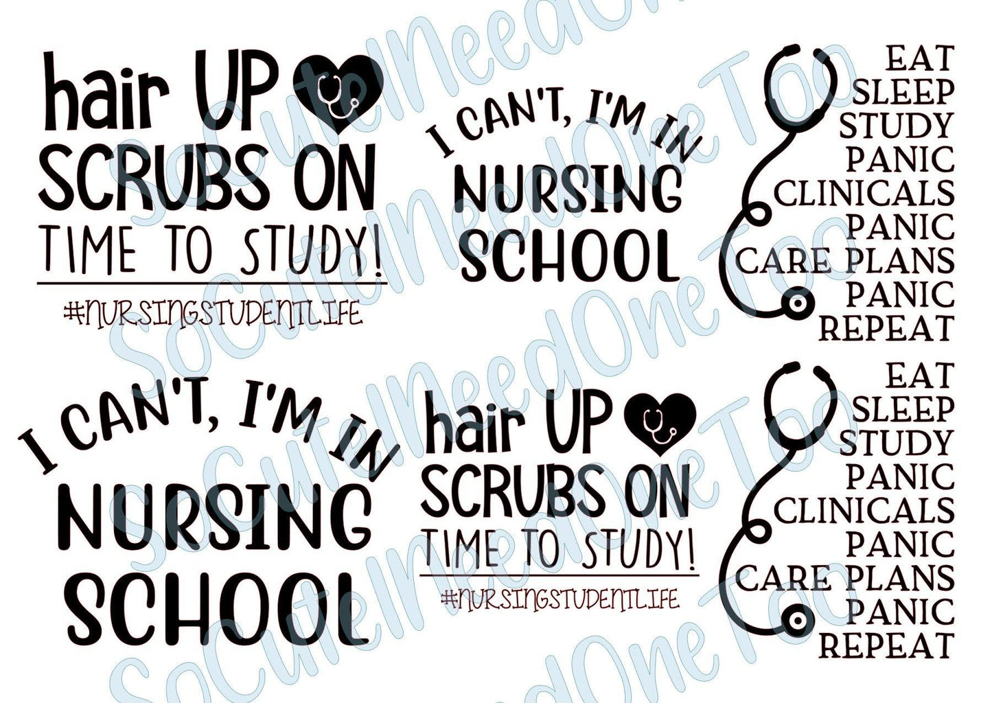 Nursing School on Clear/White Waterslide Paper Ready To Use - SoCuteINeedOneToo