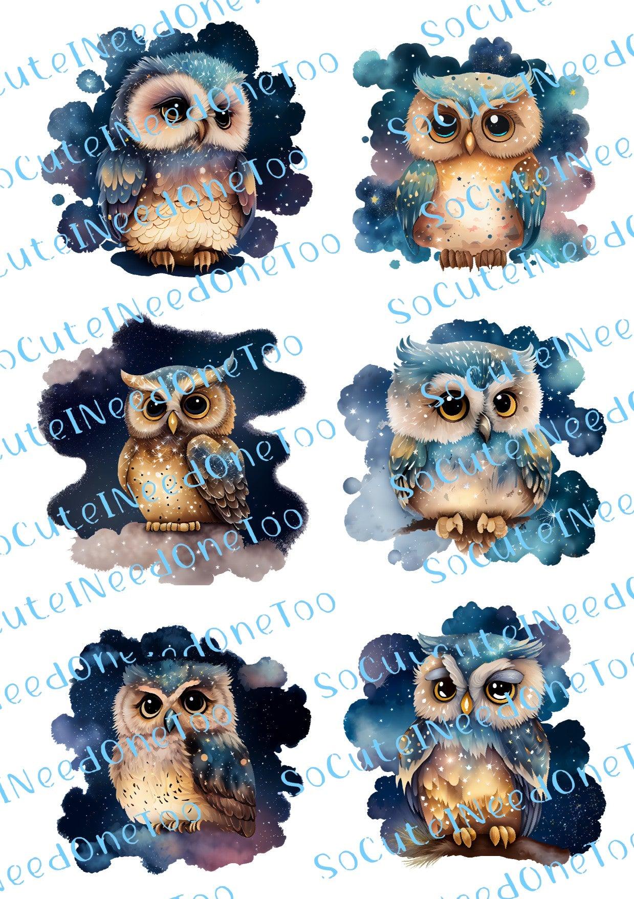 Owls at Night Waterslide Decals - SoCuteINeedOneToo