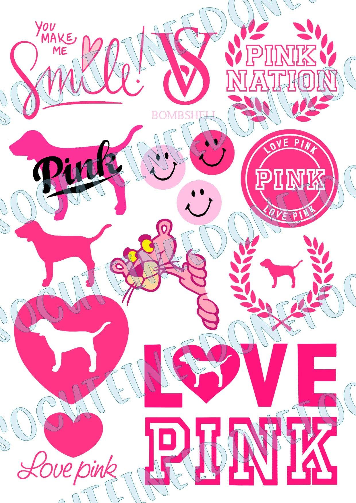 PINK - VS on Clear/White Waterslide Paper Ready To Use - SoCuteINeedOneToo