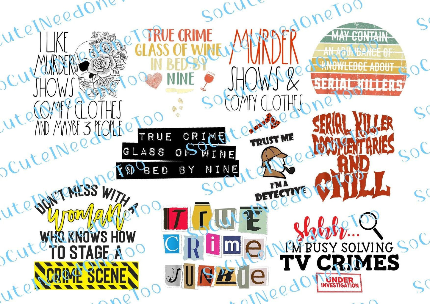Serial Killer Names Waterslide Decals - SoCuteINeedOneToo