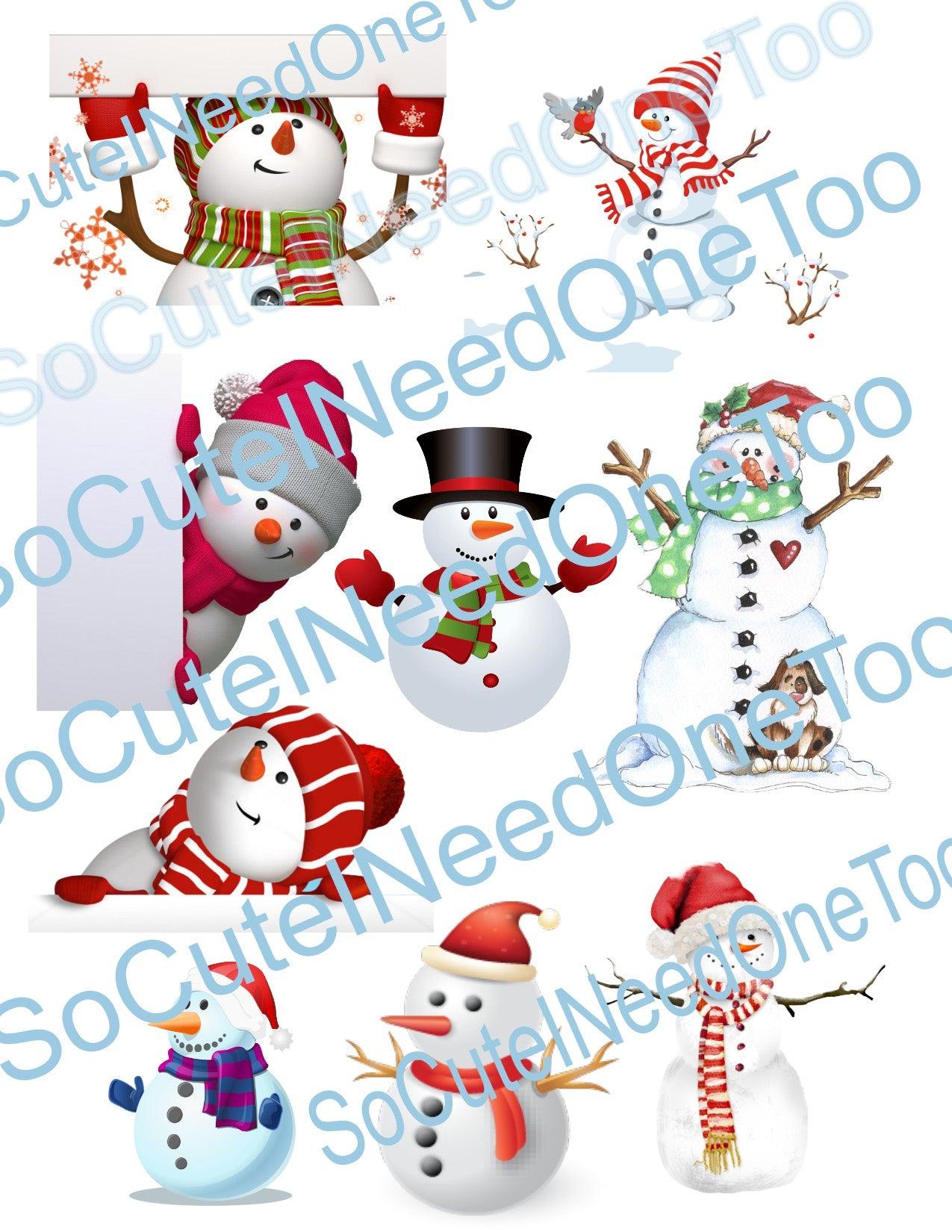 Snowman Bundle on Clear Waterslide Paper - SoCuteINeedOneToo