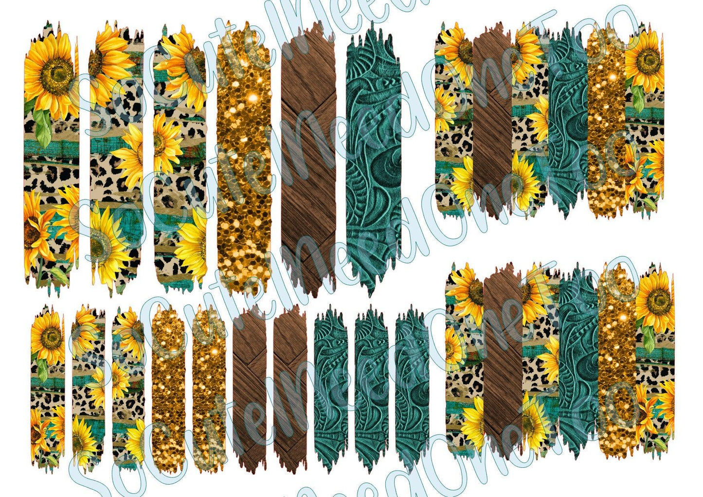Sunflower Washi Tape on Clear/White Waterslide Paper Ready To Use - SoCuteINeedOneToo