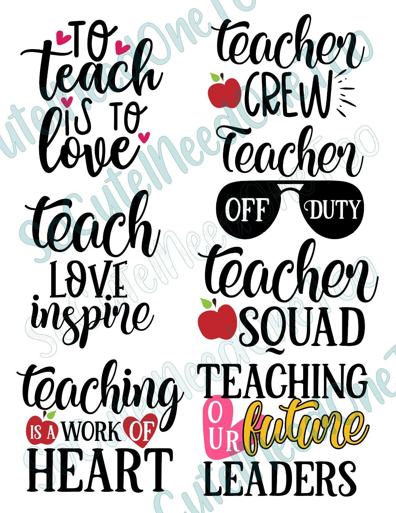 Teacher #2 on Clear/White Waterslide Paper Ready To Use - SoCuteINeedOneToo