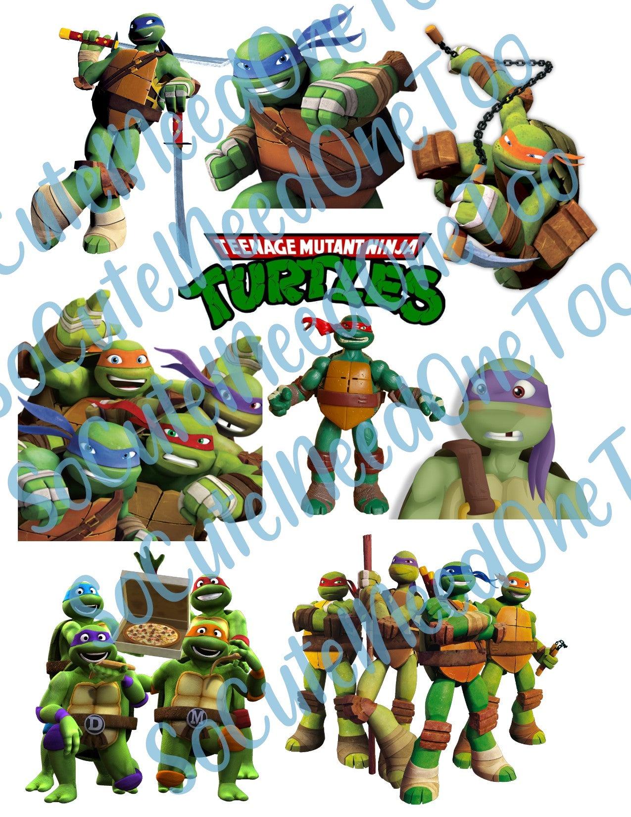 Teenage Mutant Ninja Turtles #1 & #2 on Clear/White Waterslide Paper - Ready To Use - SoCuteINeedOneToo