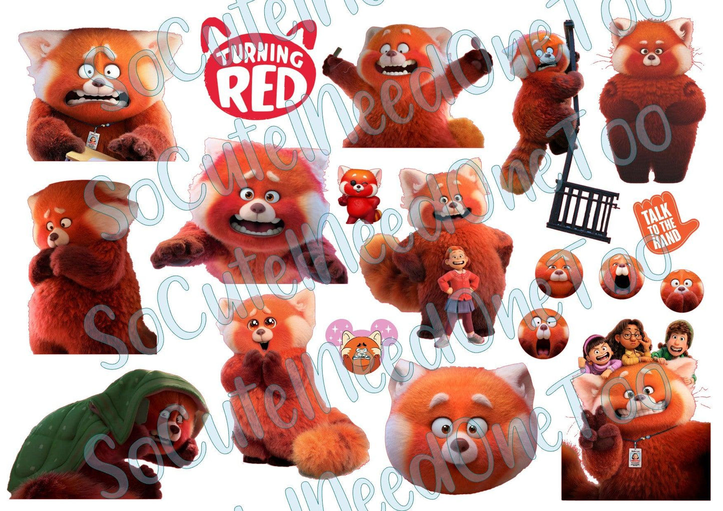 Turning Red #1 on Clear/White Waterslide Paper Ready To Use - SoCuteINeedOneToo