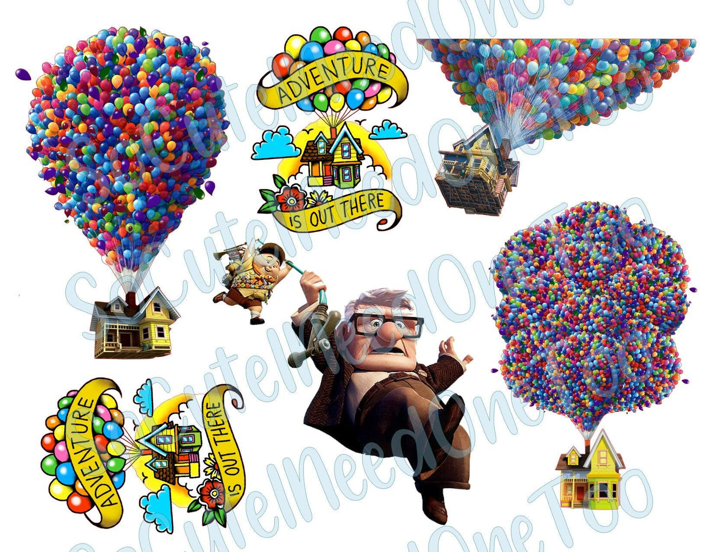 UP - The Movie #2 On Clear/White Waterslide Paper Ready To Use - SoCuteINeedOneToo