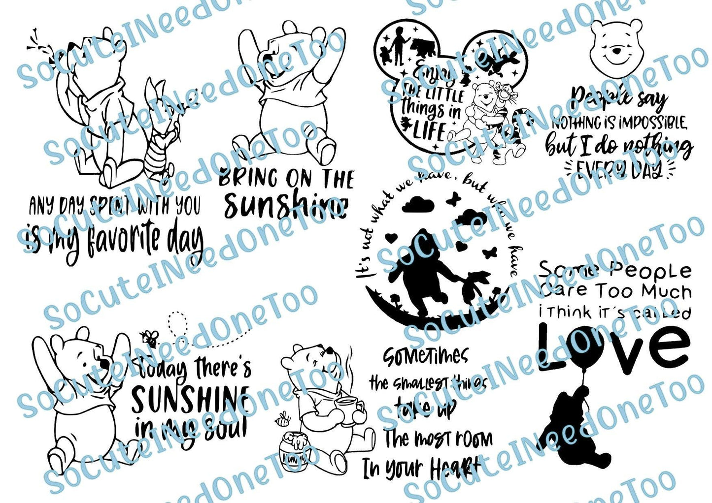 Winnie The Pooh Silhouette Decals - SoCuteINeedOneToo