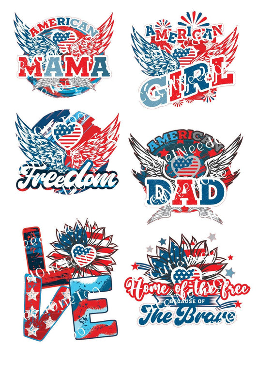 4th of July - American Mama Waterslide Decals - SoCuteINeedOneToo