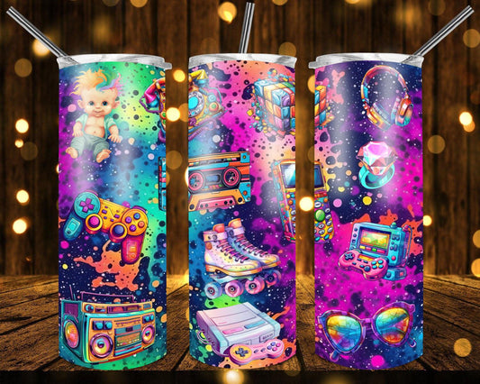 80 & 90's Waterslide Tumbler Wraps - SoCuteINeedOneToo