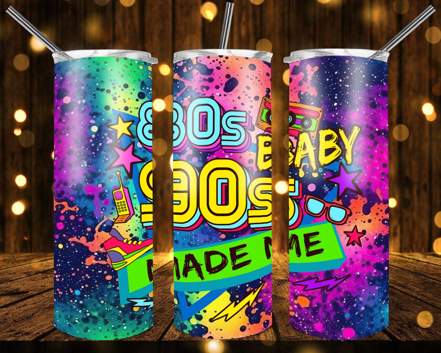 80 & 90's Waterslide Tumbler Wraps - SoCuteINeedOneToo