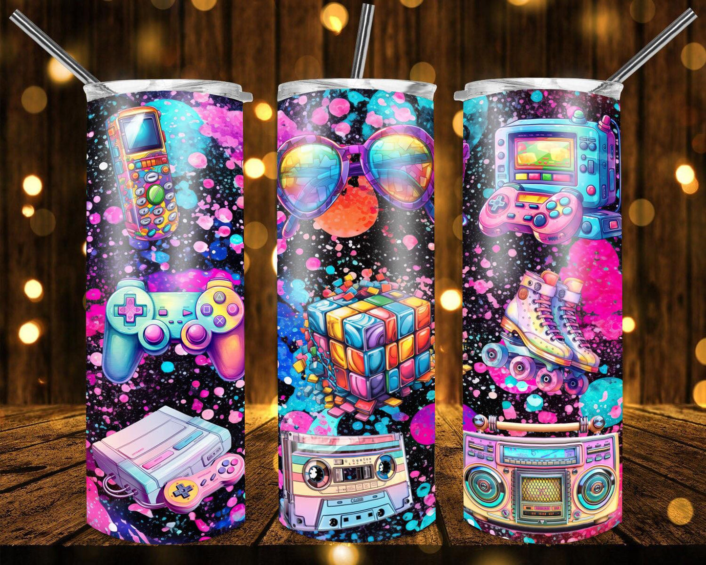 80 & 90's Waterslide Tumbler Wraps - SoCuteINeedOneToo