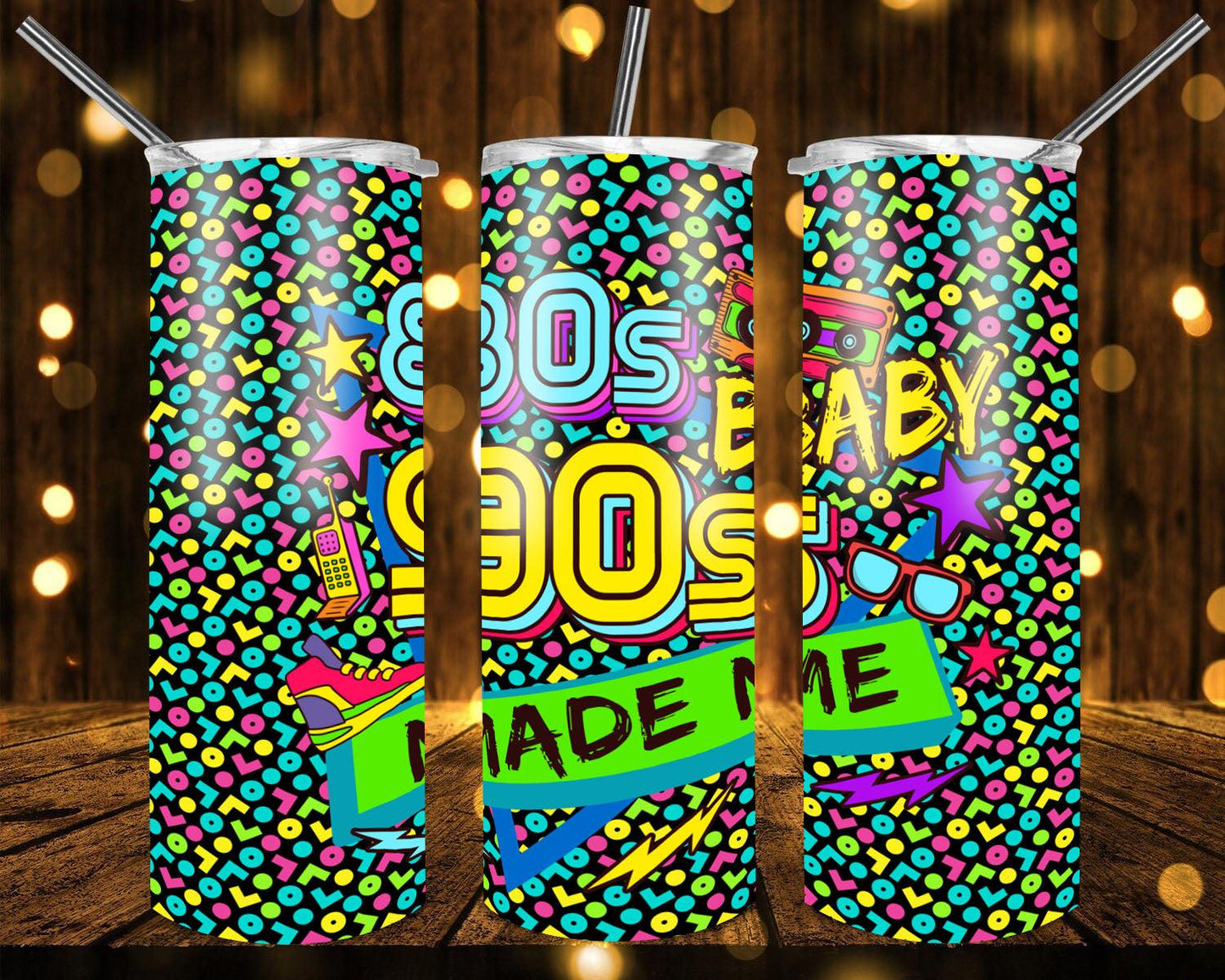 80 & 90's Waterslide Tumbler Wraps - SoCuteINeedOneToo