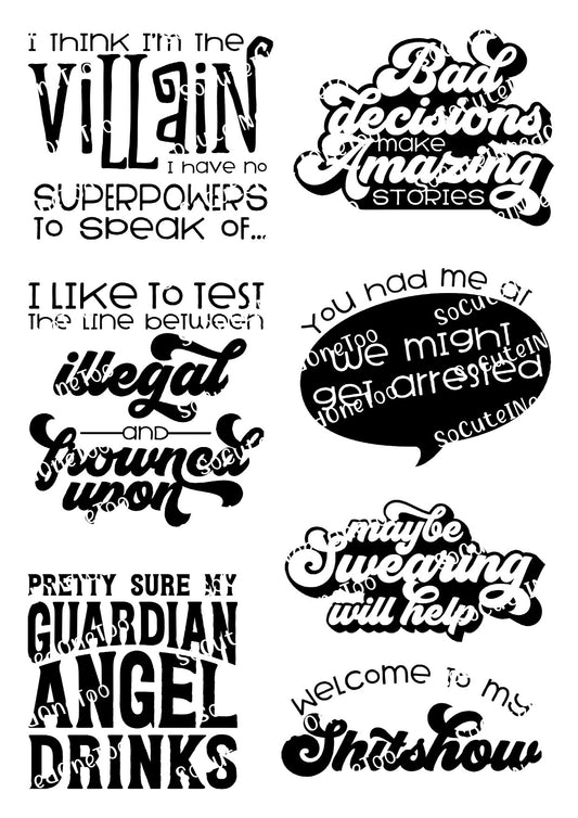 Adult Sayings - Villian's Decals - SoCuteINeedOneToo