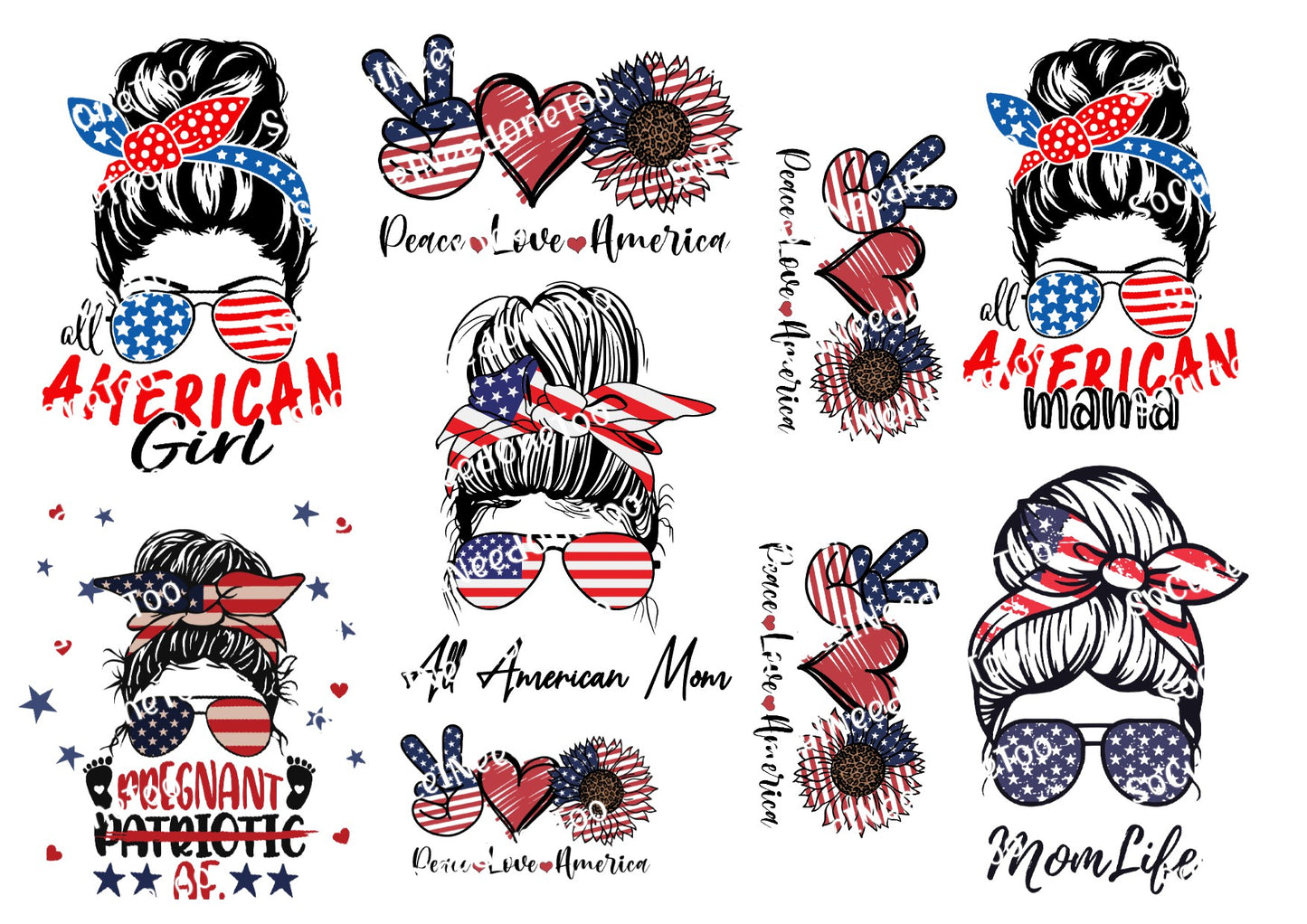 American_Mom Waterslide Decals Socuteineedonetoo