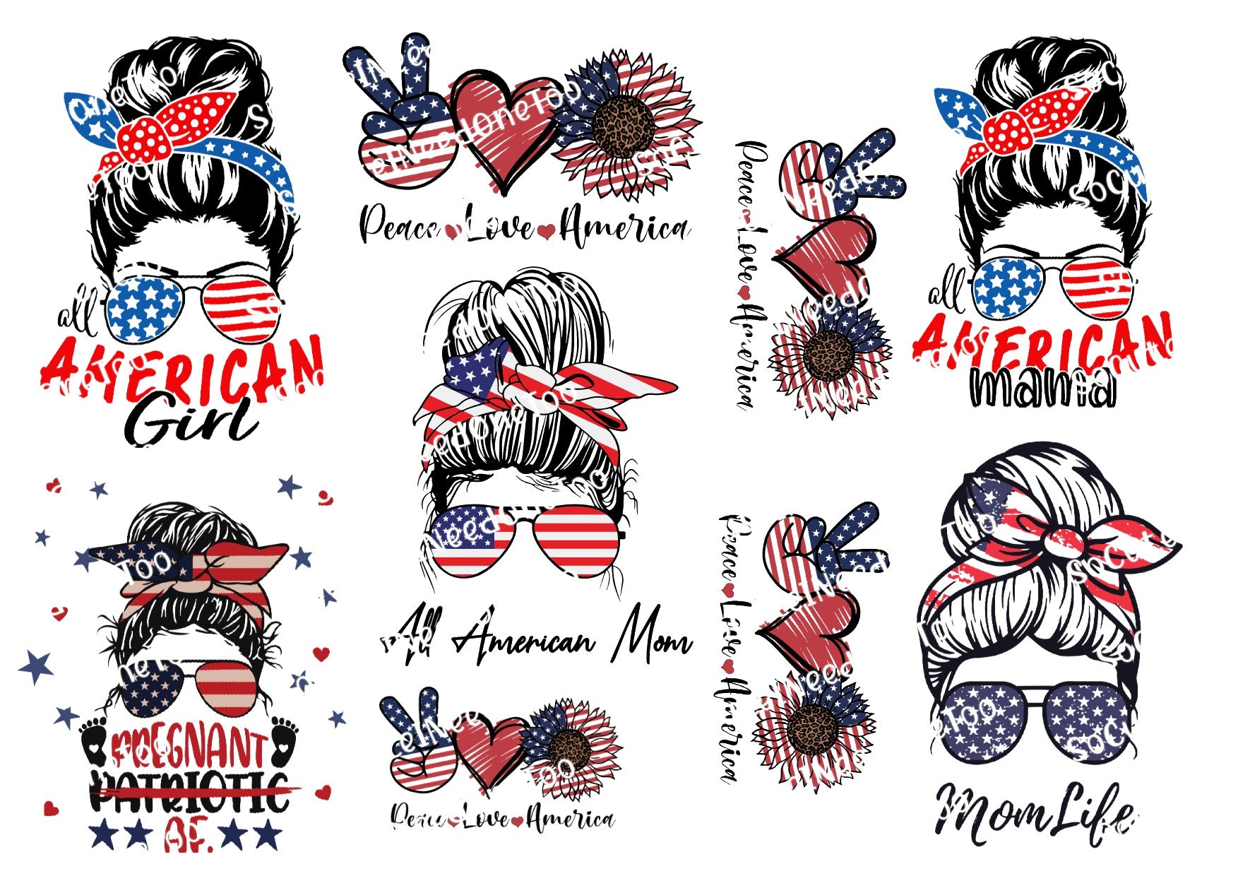 American_Mom Waterslide Decals Socuteineedonetoo