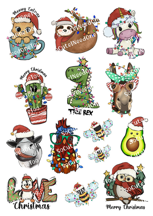  Animals_in_Christmas_Lights Waterslide Decals SoCuteINeedOneToo