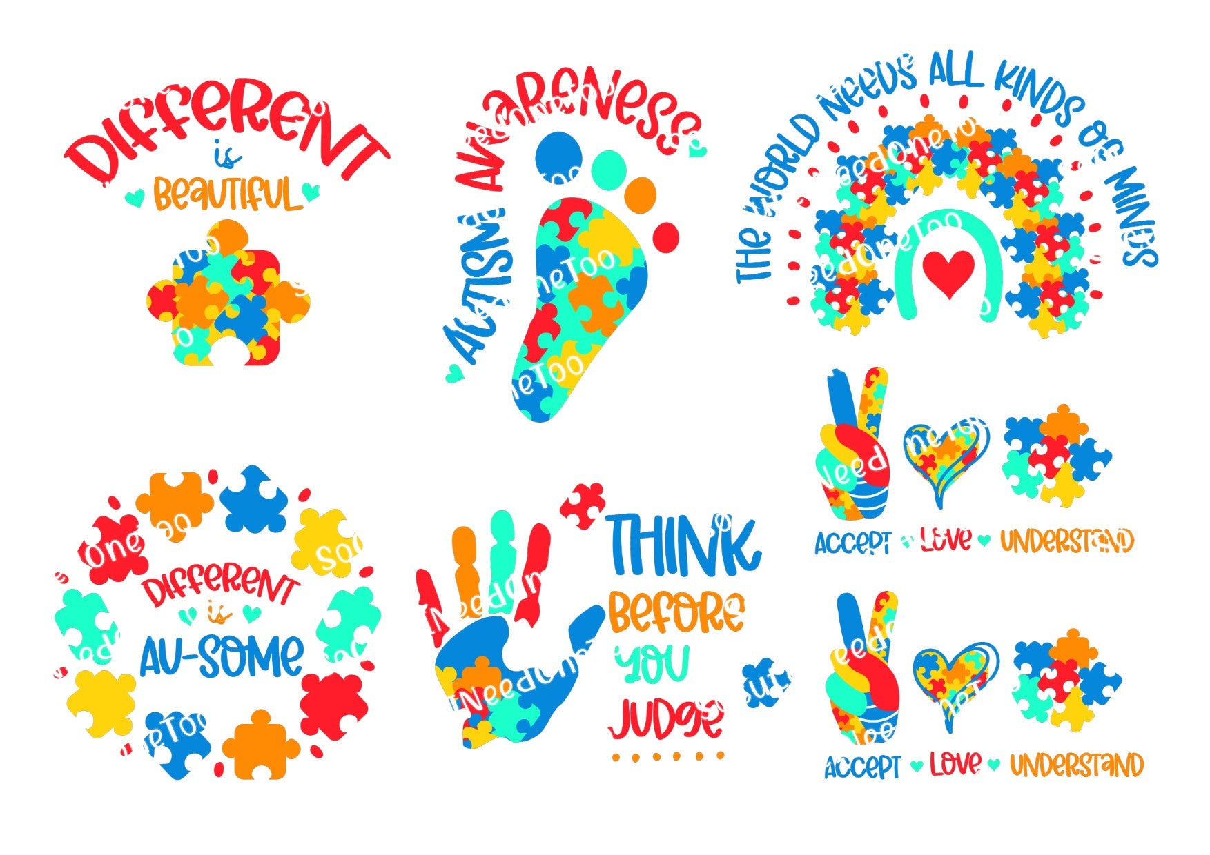 Autism_-_Different_Is_Beautiful  Waterslide Decals Socuteineedonetoo 
