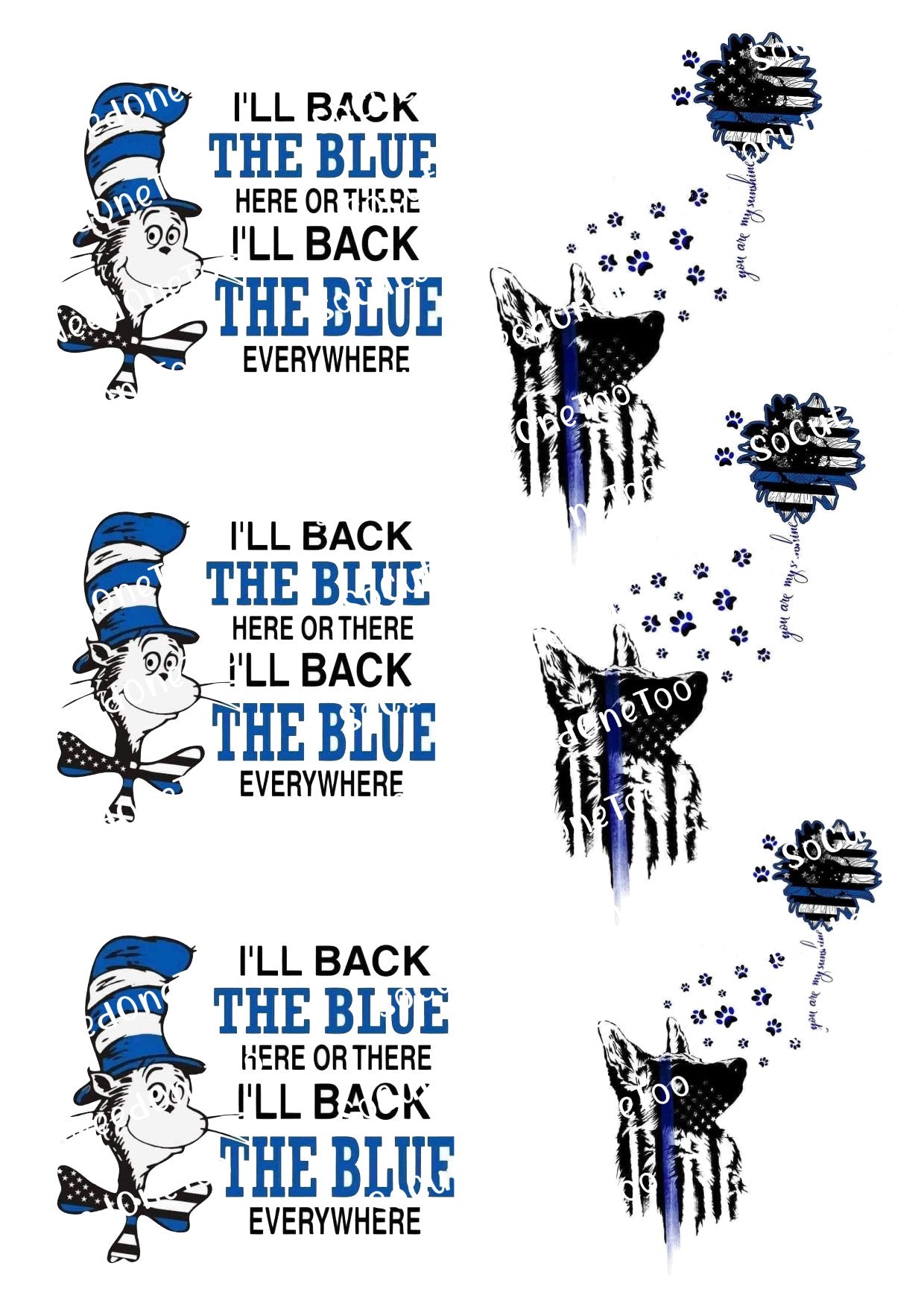 Back_The_Blue #2Waterslide Decals SoCuteINeedOneToo