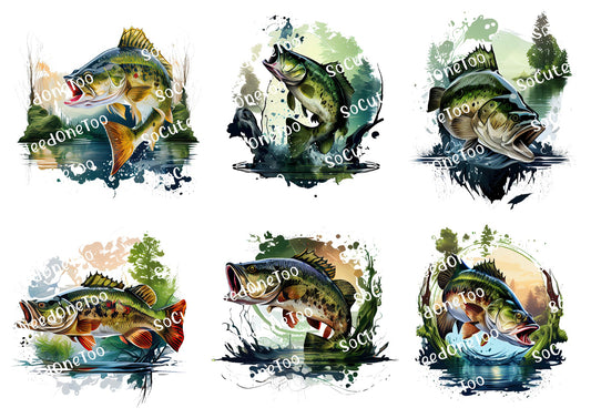  Bass - Big Mouth Bass Waterslide Decals SoCuteINeedOneToo