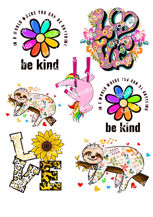 Be Kind & Love Waterslide Decals SoCuteINeedOneToo