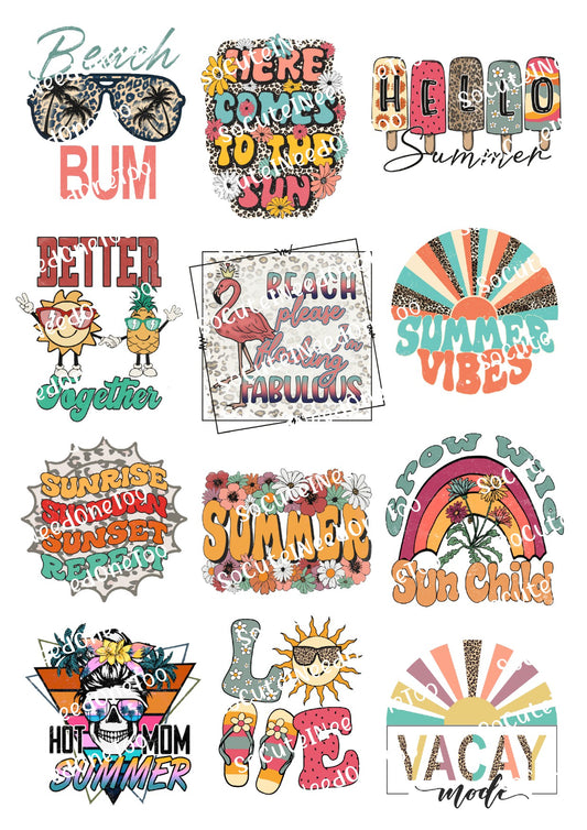 Beach - Beach Bum Waterslide Decals