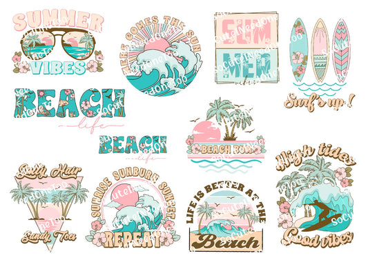 Beach - Retro Summer Waterslide Decals SoCuteINeedOneToo
