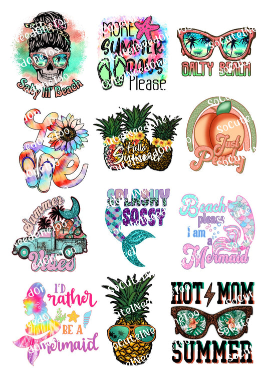 Beach - Salty Little Beach Waterslide Decals