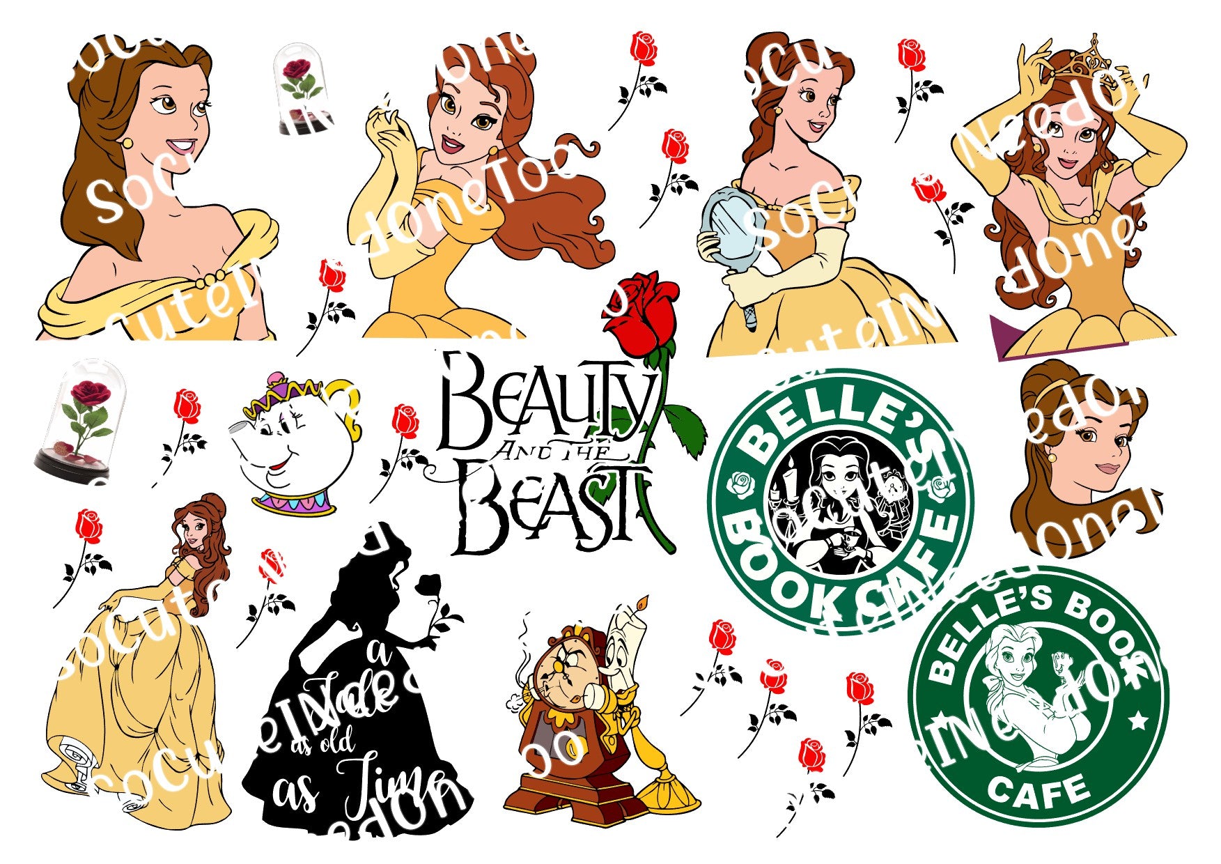 Beauty & The Beast - Belle Waterslide Decals - SoCuteINeedOneToo