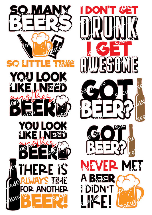 Beer #1 Waterslide Decals