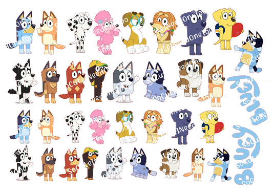 Bluey Characters #2 Waterslide Decals