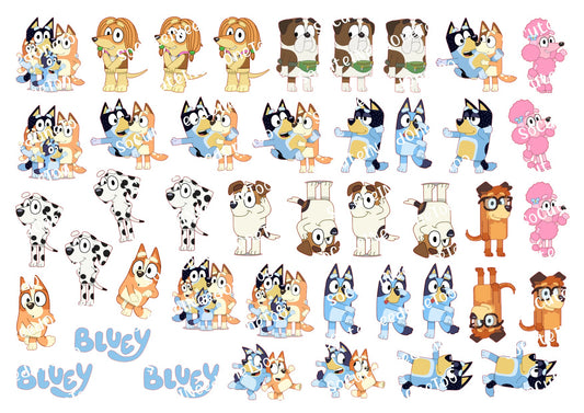 Bluey 1.5 inches Waterslide Decals SoCuteINeedOneToo