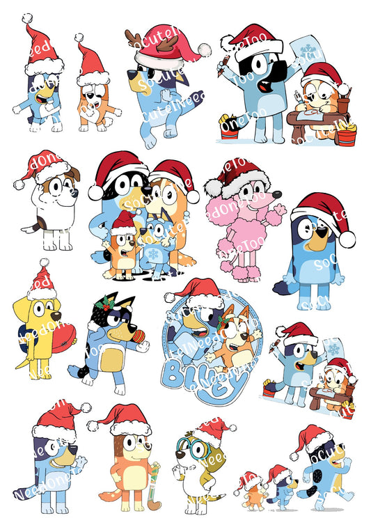 Bluey Christmas Waterslide Decals SoCuteINeedOneToo