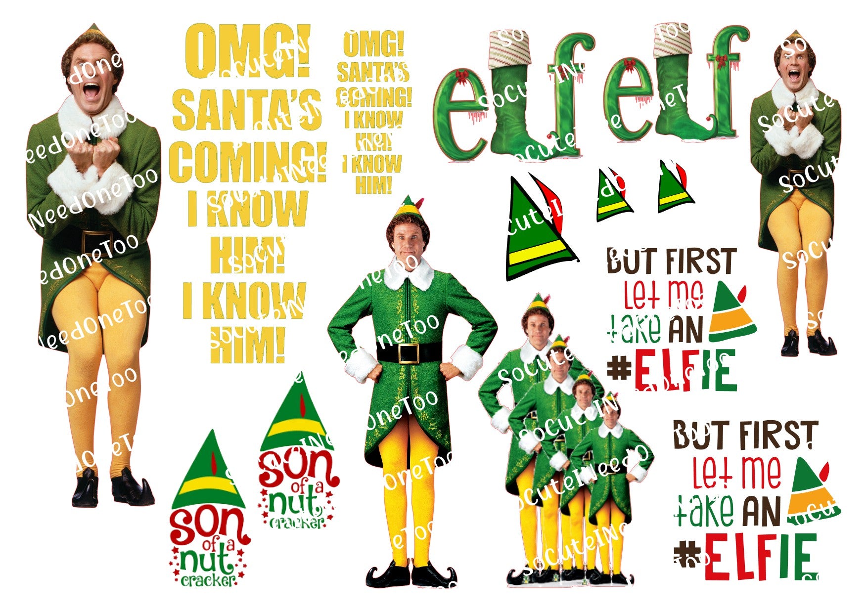 Buddy The Elf Waterslide Decals SoCuteINeedOneToo