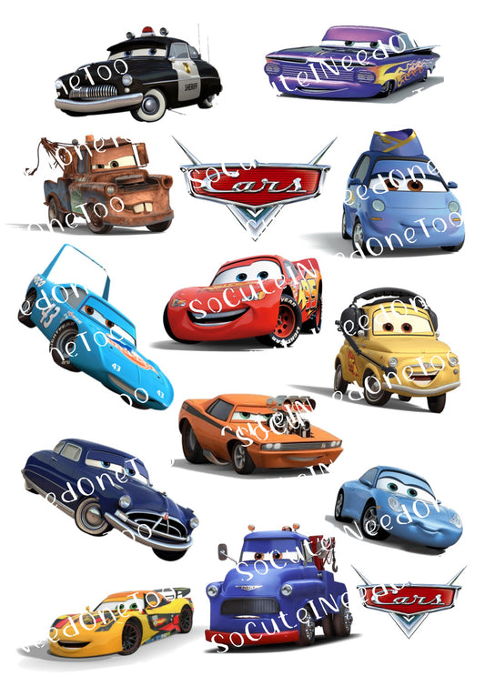 Cars Waterslide Decals Socuteineedonetoo