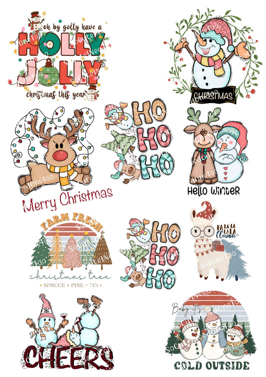 Christmas-Snowman waterslide decals socuteineedonetoo