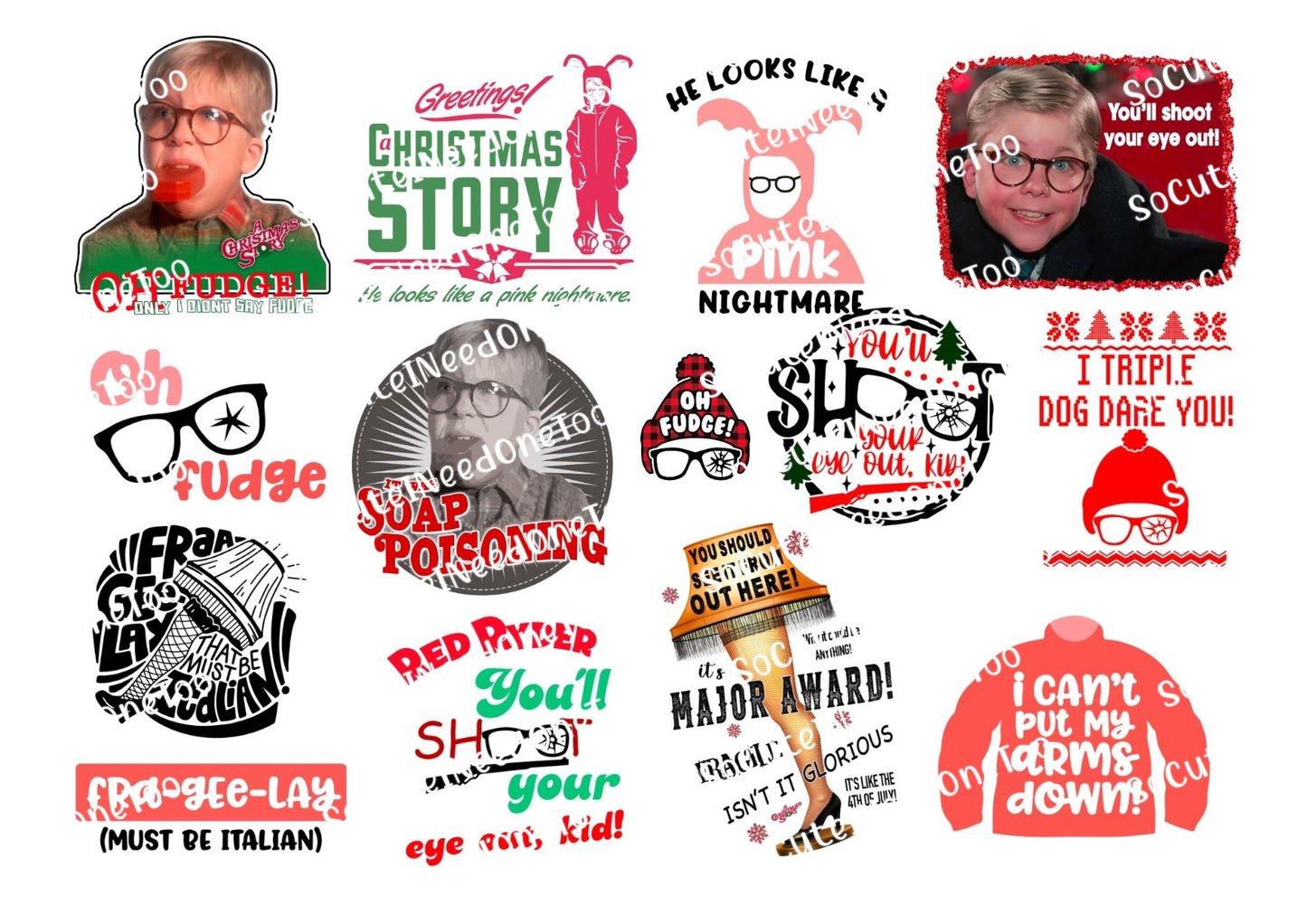 A Christmas Story Collection Waterslide Decals