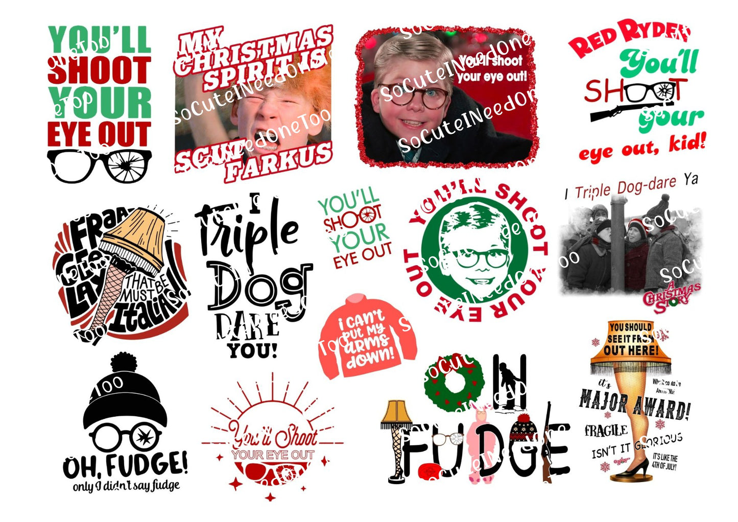 A Christmas Story Collection Of Waterslide Decals