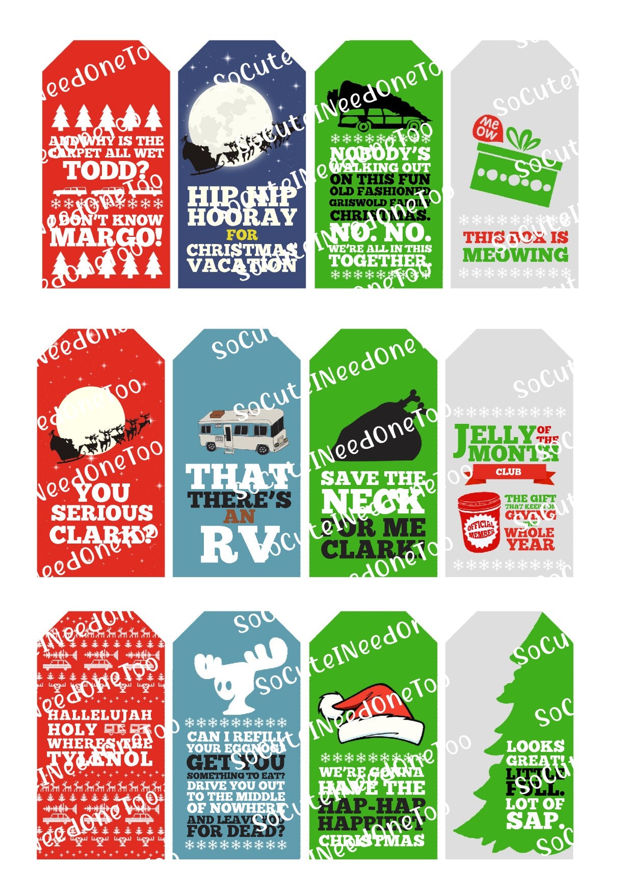 Griswold's Theme Selection of Waterslide Decals - SoCuteINeedOneToo