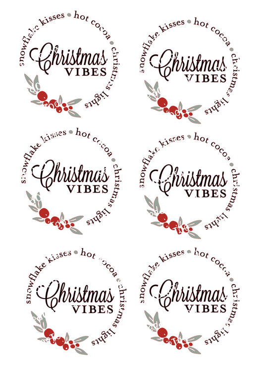 Christmas Vibes Waterslide Decals