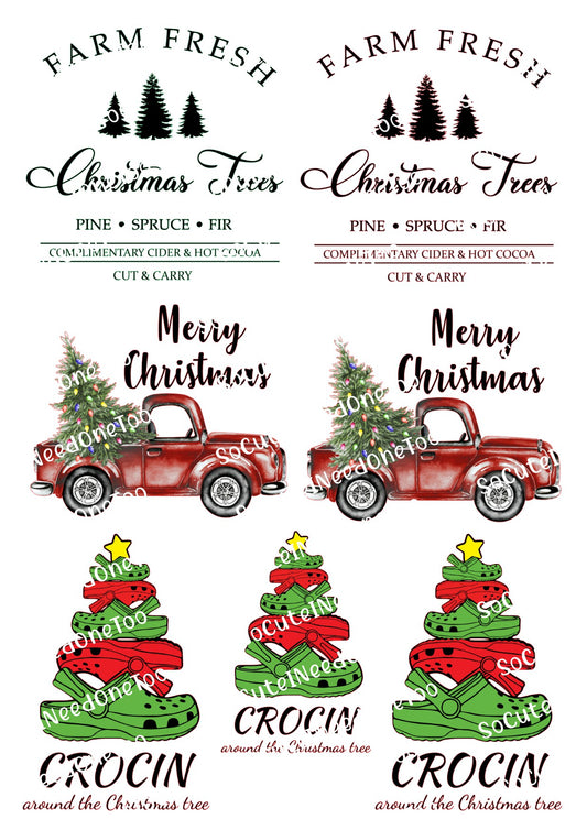 Crockin around the Christmas Tree Decals
