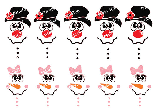 FROSTY FACES - Waterslide Decals